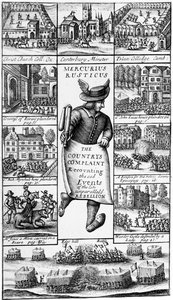 1685年に出版された「メルクリウスルスティカス：後世の比類のない反乱の悲しい出来事を語る国の不満」への口絵